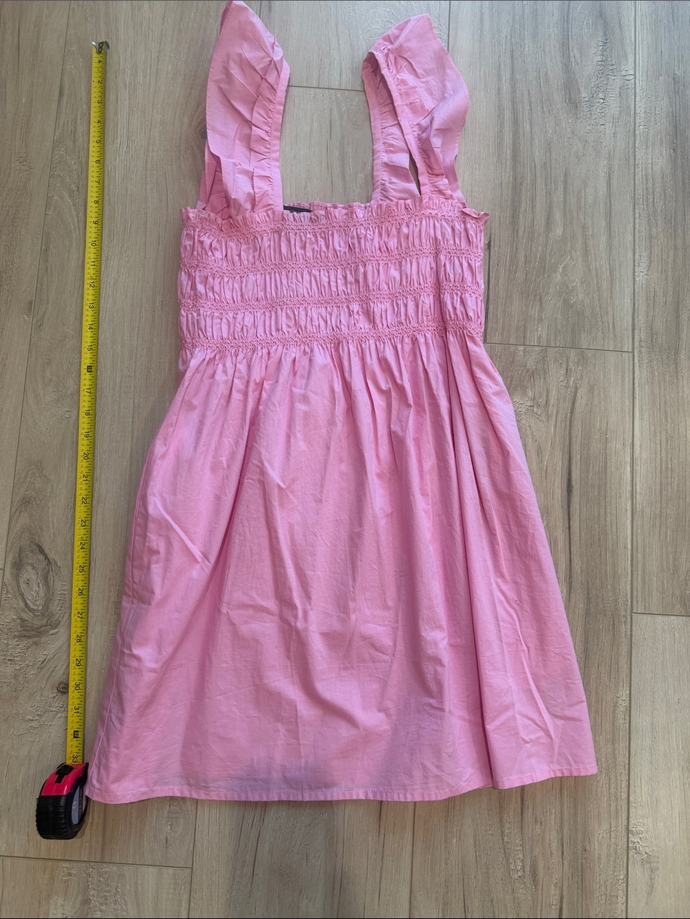 French Connection organic Cotton Pink Smocked Sundress
